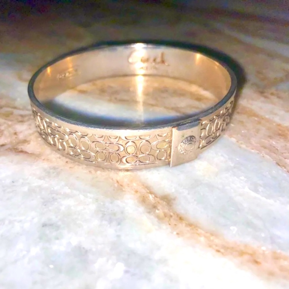 Coach Signature Silver Bangle